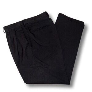 HAGGAR Premium Black Pleated Dress Pants Men’s 32x30 Classic Fit